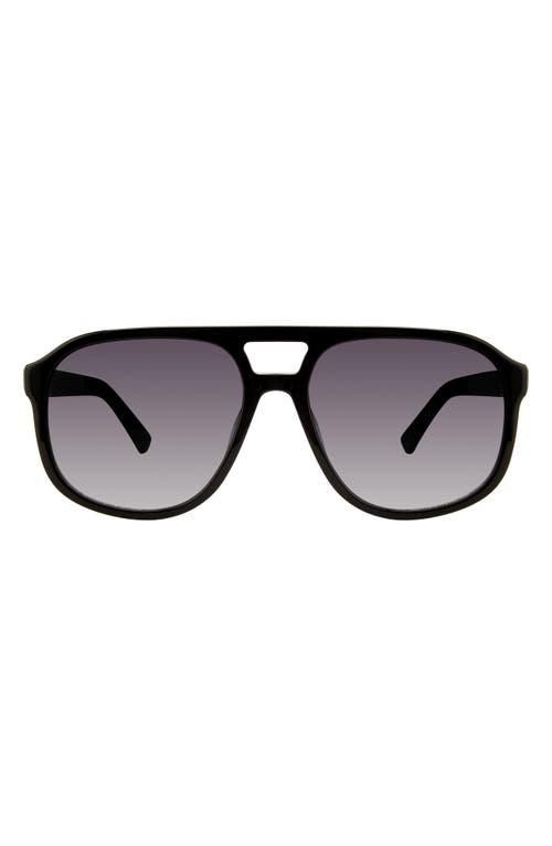 Kurt Geiger London 59mm Aviator Gradient Sunglasses In Black/smoke Gradient