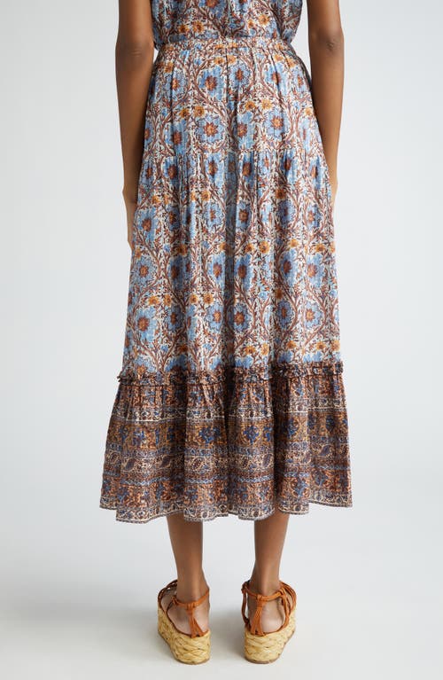 Shop Ulla Johnson Paige Floral Cotton Blend Maxi Skirt In Caspia