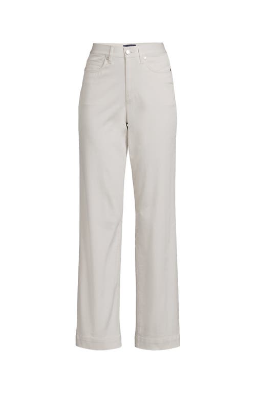 Lands' End High Rise 5 Pocket Wide Leg Chino Pants In Light Stone