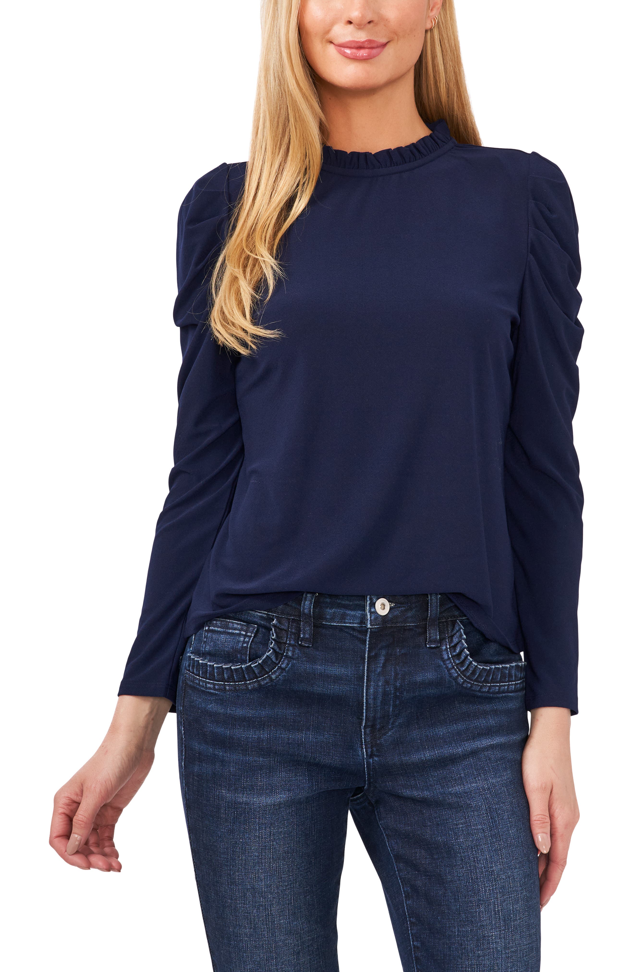navy blue dressy top