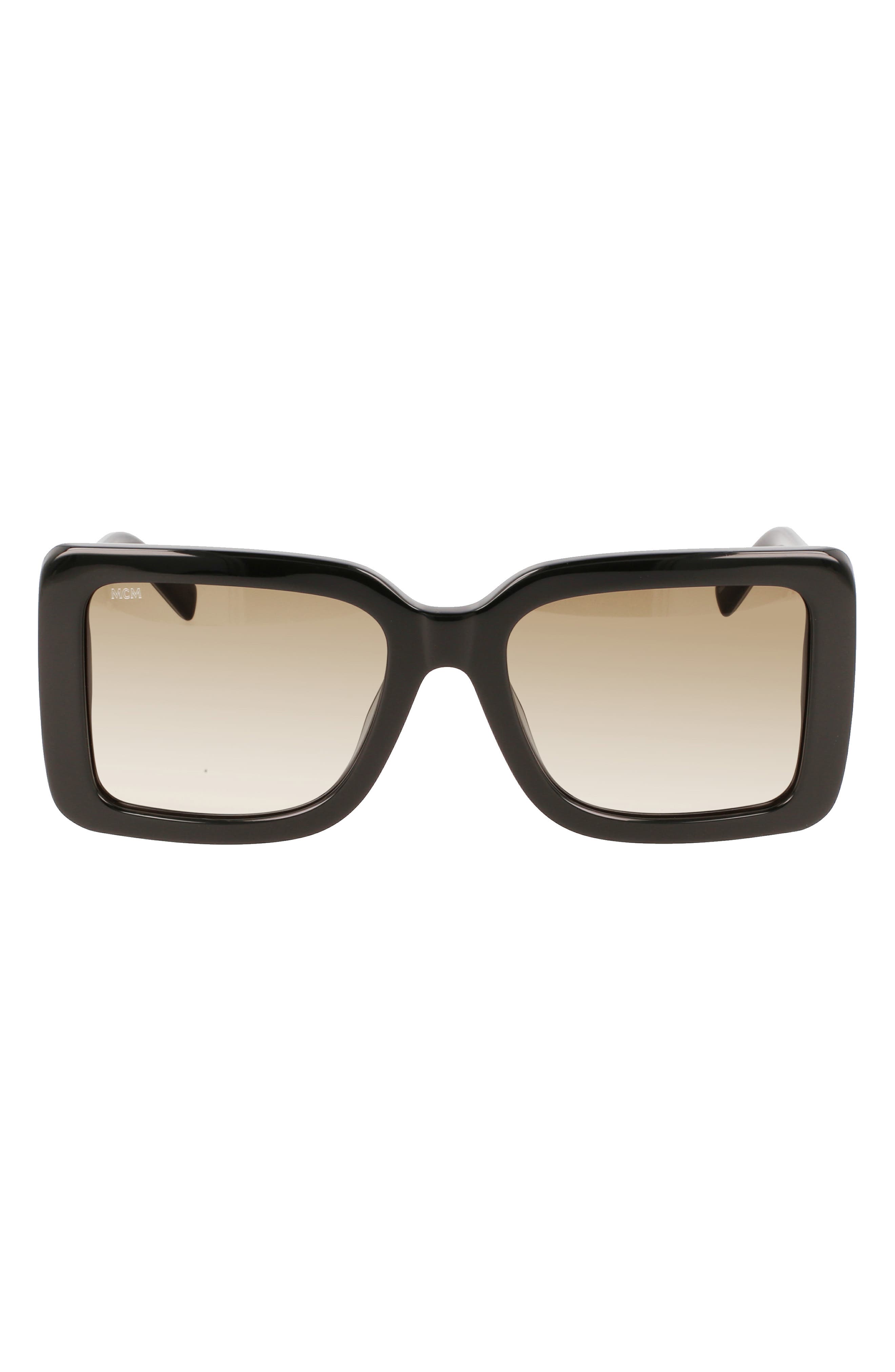 DVF Womens Grace Rectangular Sunglasses Black/Black 54 mm
