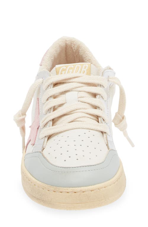 Shop Golden Goose Kids' Ball Star Low Top Sneaker In Grey/white/pink