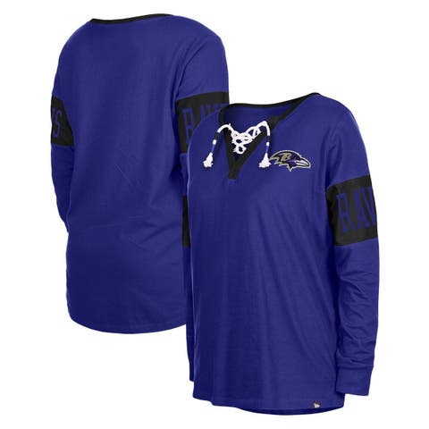 New Era Women's Baltimore Ravens Space Dye Long Sleeve Crop T-Shirt Large Purple | Dick's Sporting Goods