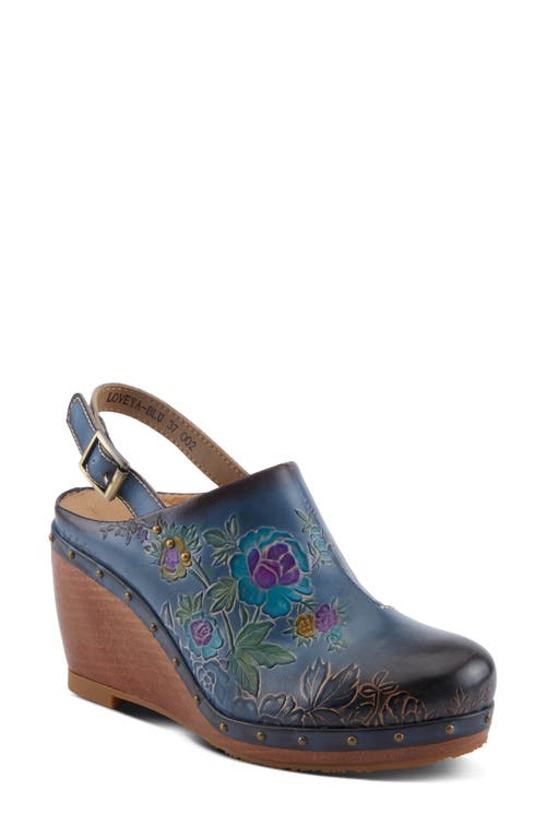 Shop L'artiste By Spring Step Loveya Slingback Platform Wedge Clog In Blue