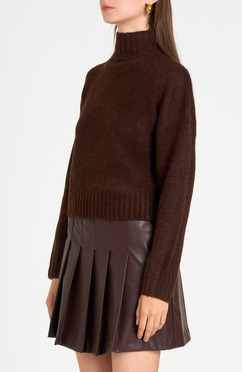 Shop Wayf Charlie Mock Neck Sweater In Espresso