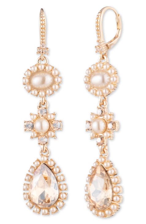 Precious Imitation Pearl Drop Earrings