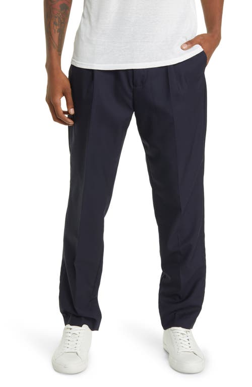 Officine Générale Drew Italian Fresco Virgin Wool Pants in Dark Navy at Nordstrom, Size 38 Us