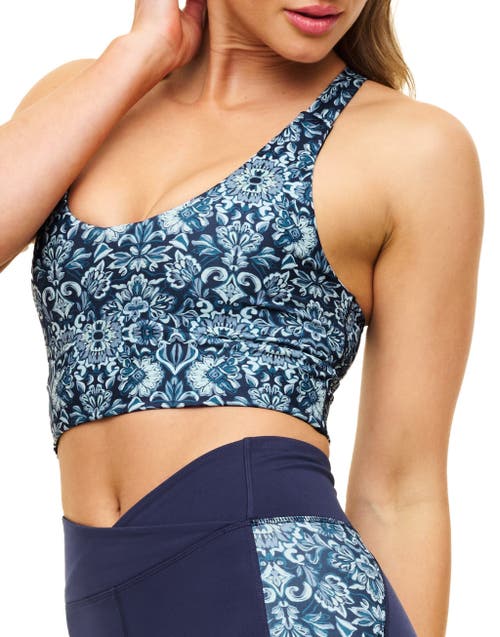 Adore Me Lotus Medium Support Lotus Sports Bra In Geo Blue