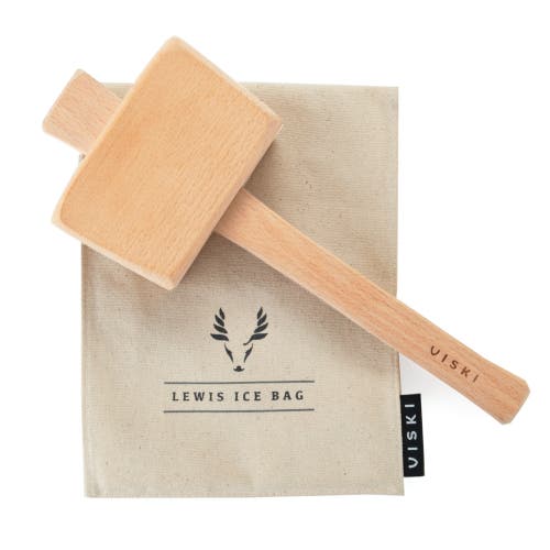 Viski Professional Lewis Ice Bag And Mallet In Wood