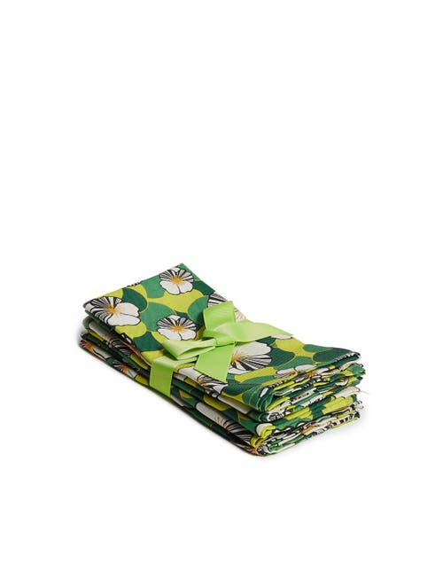 La Doublej Large Napkins Set Of 6 (45x45) Ninfea Green In Ninfea Green