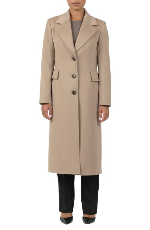 Fleurette Holland Longline Wool Coat in Camel