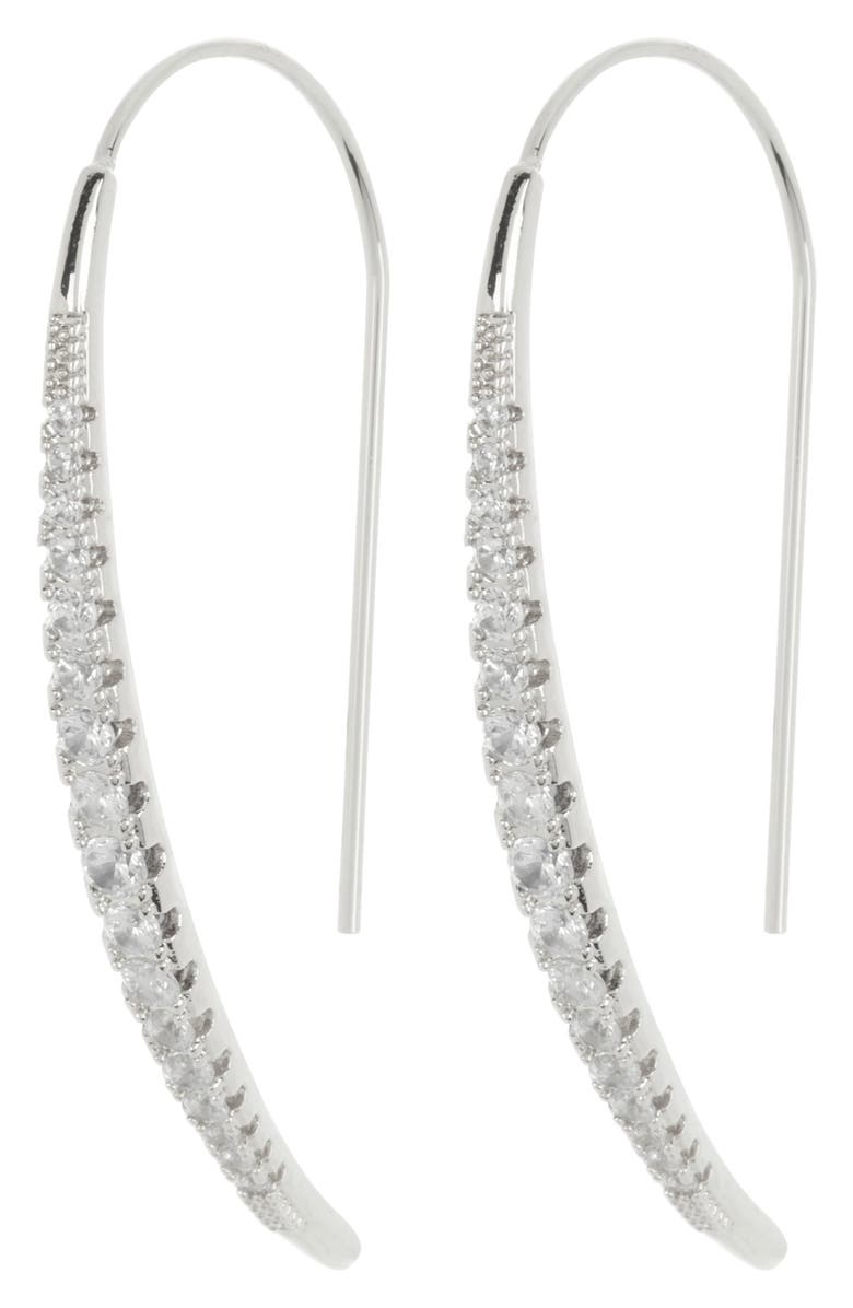 NORDSTROM RACK Graduated Cubic Zirconia Curved Threader Earrings
