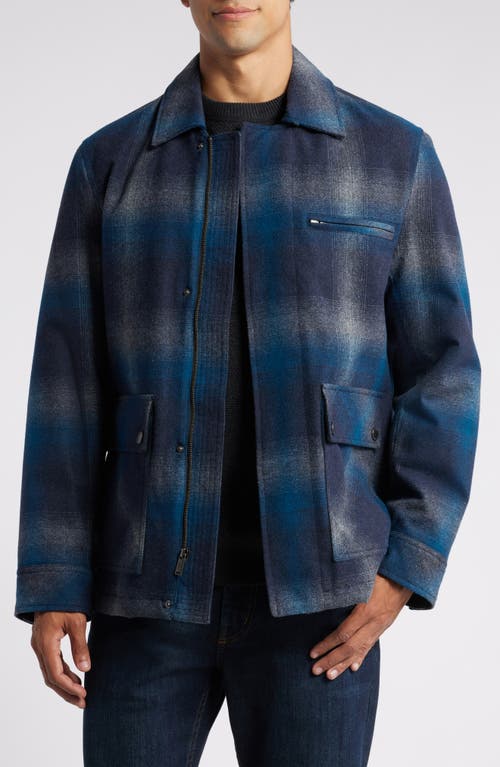 Shop Pendleton Eugene Plaid Jacket In Grey Blue Plaid