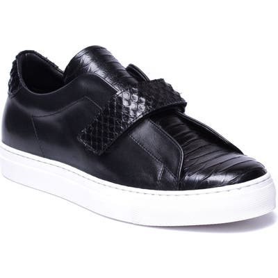 Jared Lang Sergio Laceless Strapped Sneaker, Black