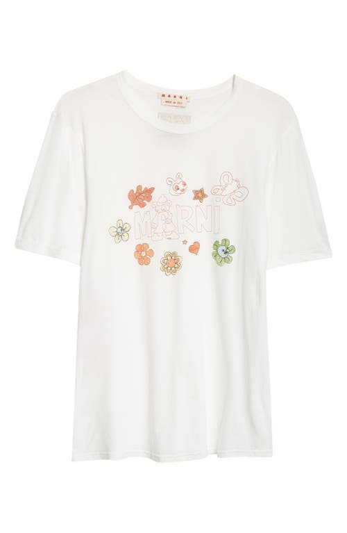 Marni Logo Cotton Graphic T-Shirt Lily White at Nordstrom, Us