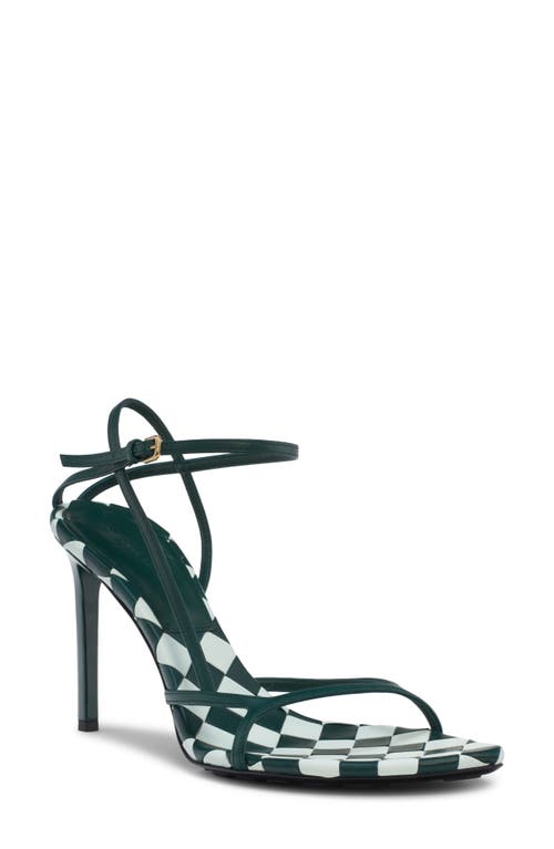 Shop Bottega Veneta Leaf Ankle Strap Sandal In Glacier/emerald Green