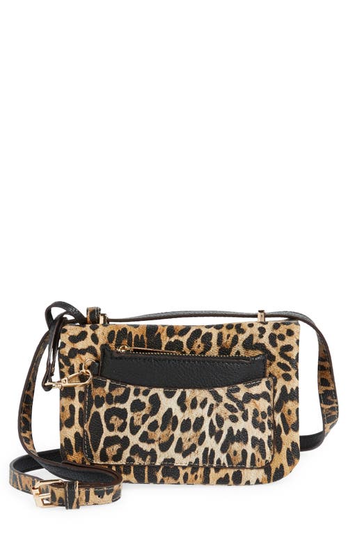 Mali + Lili Bella Vegan Leather Convertible Crossbody Bag in Leopard