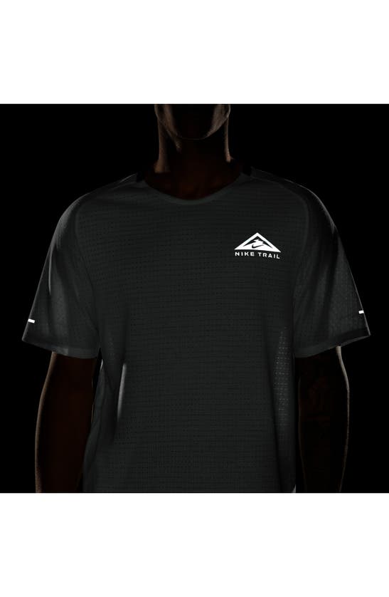 Shop Nike Dri-fit Trail Solar Chase Performance T-shirt In Summit White/ Black