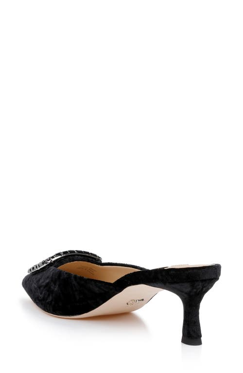 Shop Badgley Mischka Collection Abigayl Pointed Toe Mule In Black Velvet