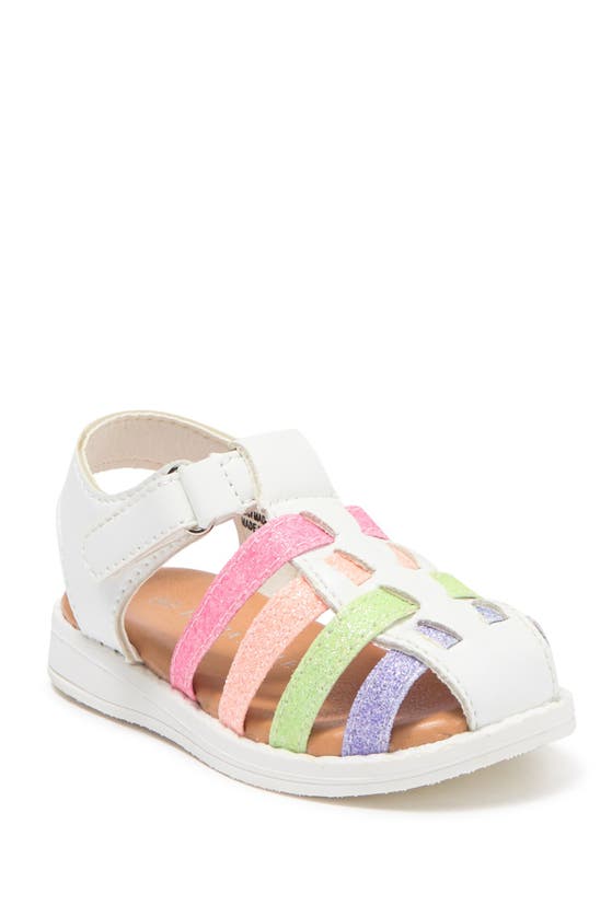 Josmo Glitter Fisherman Sandal In White Multi