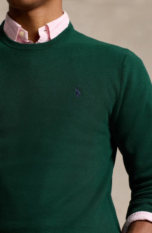 Shop Polo Ralph Lauren Cotton Crewneck Sweater In Moss Agate