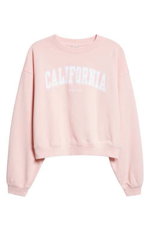 Shop Sporty And Rich Sporty & Rich California Crewneck Crop Sweatshirt In Ballet