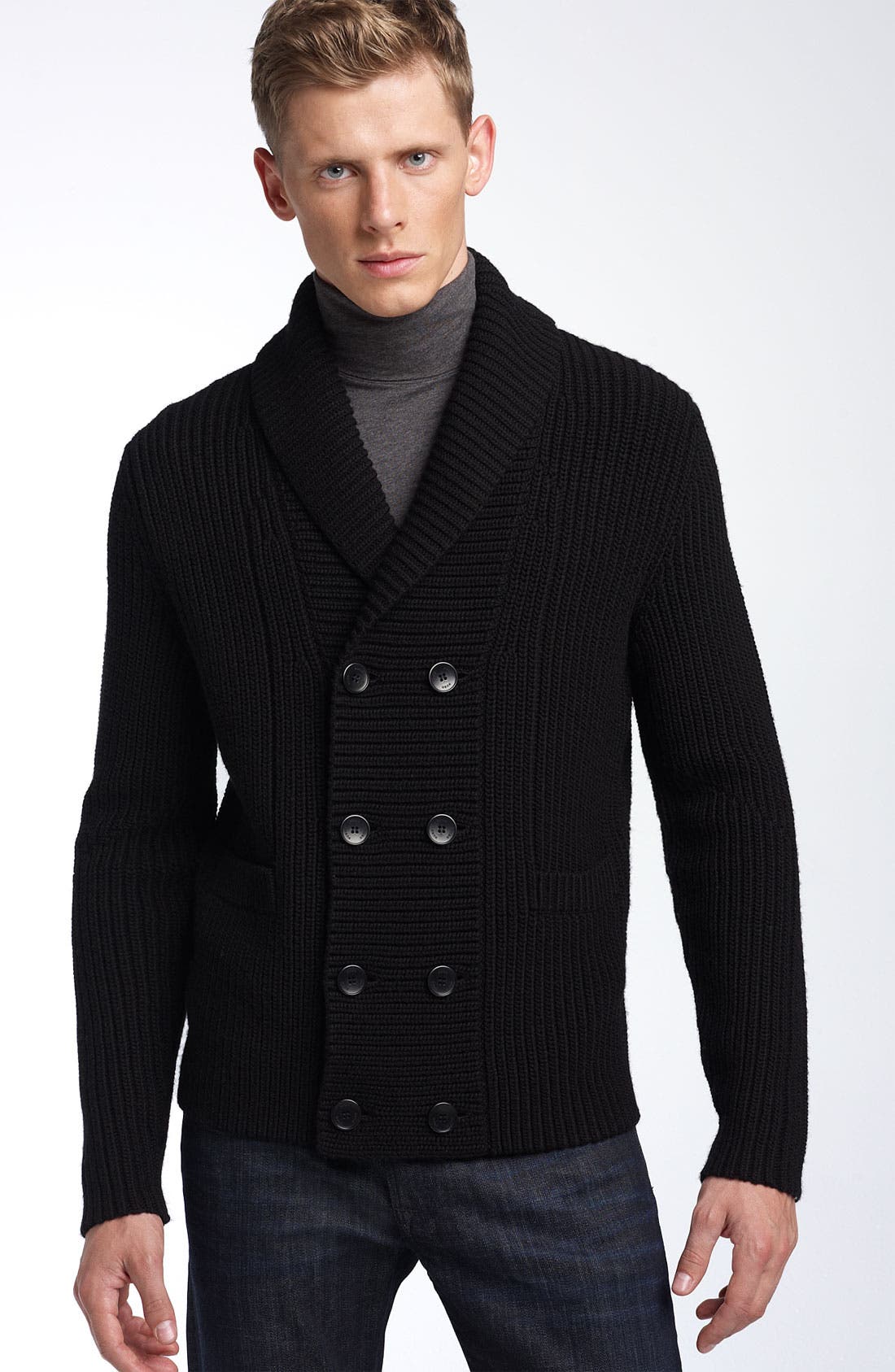 mens double breasted cardigan