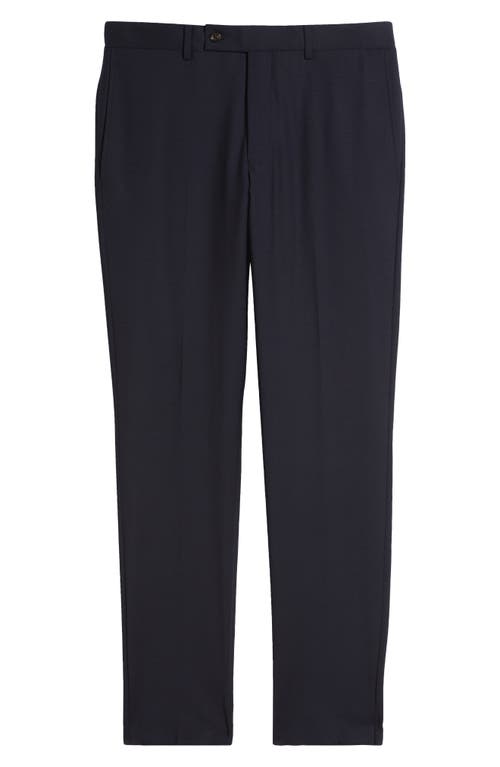 Shop Jack Victor Patrick Flat Front Stretch Wool Dress Pants In Navy