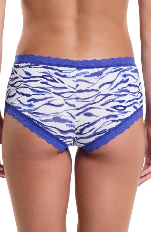 Shop Hanky Panky Dream Boyshorts In White/inked Blue