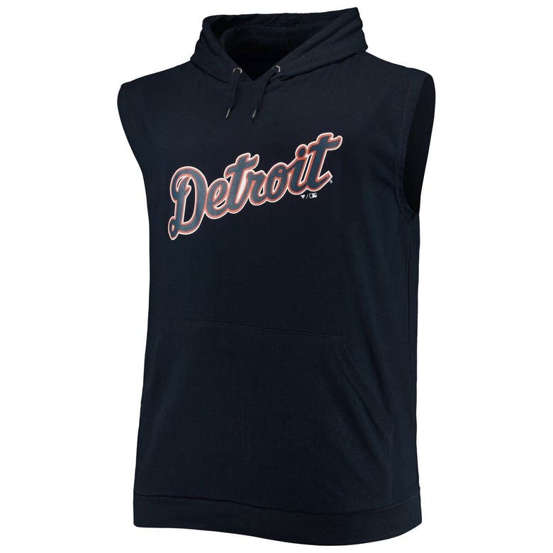 Profile Men's Navy Detroit Tigers Jersey Muscle Sleeveless Pullover Hoodie, Size: 2XLT, Blue