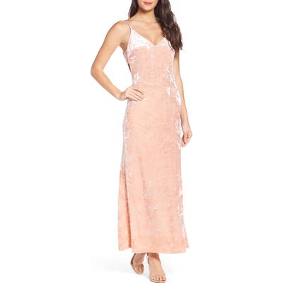 Fraiche By J Velvet Slipdress, Pink