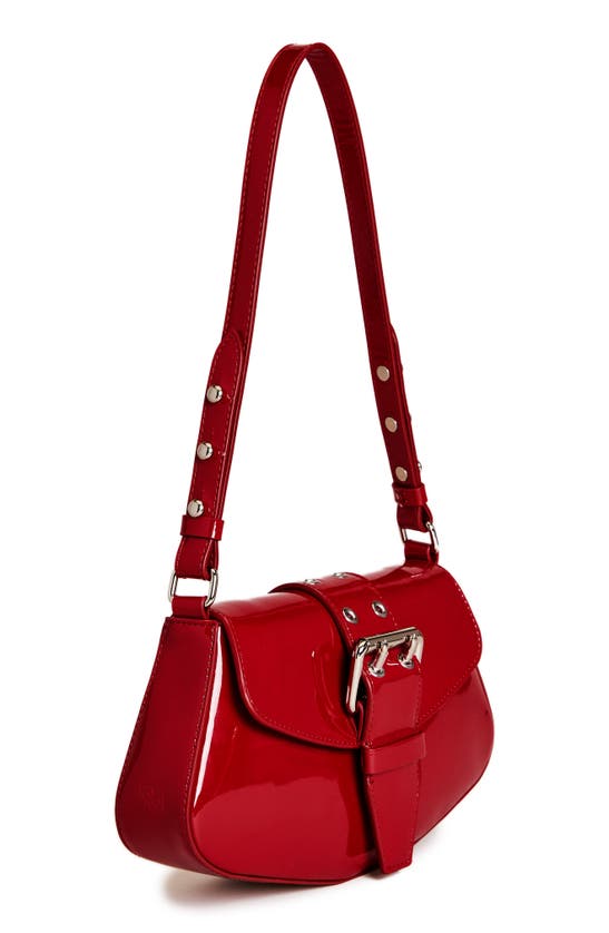 Shop Reformation Rafaella Shoulder Bag In Lipstick Patent