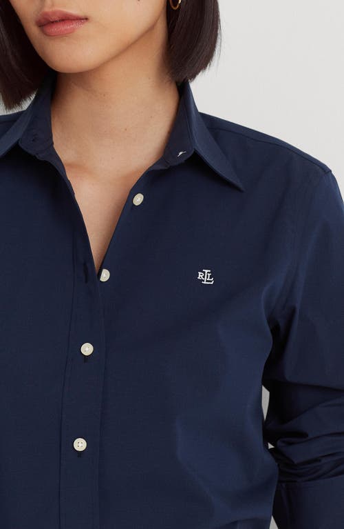 Ralph Lauren Lauren  Easy Care Stretch Cotton Shirt In Lauren Navy