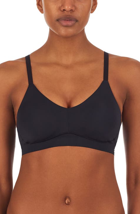 DKNY L101614 Womens Black Athleather Faux Leather Sports Bra Size XS