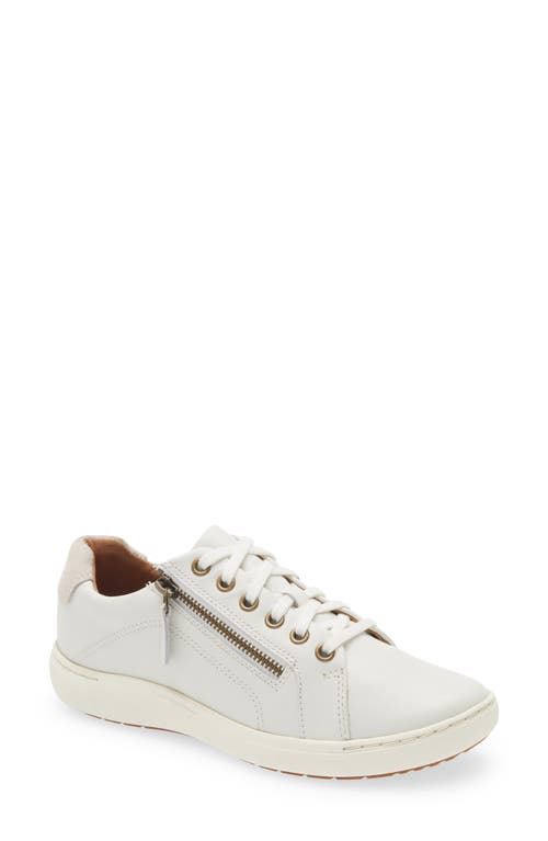 Clarks(r) Nalle Lace-Up Sneaker in White Leather