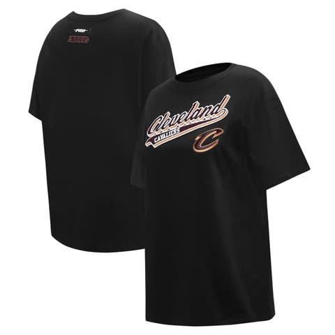 Women's Pro Standard Black Cleveland Cavaliers Script Boyfriend T-Shirt