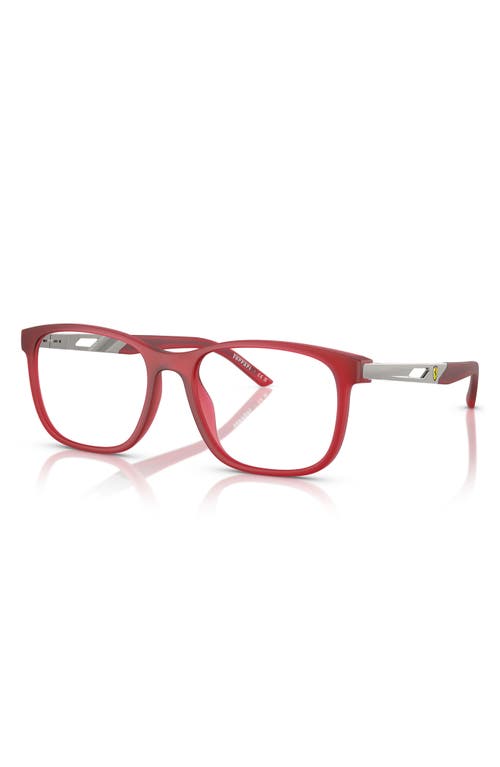 Scuderia Ferrari 55mm Pillow Optical Glasses In Matte Red