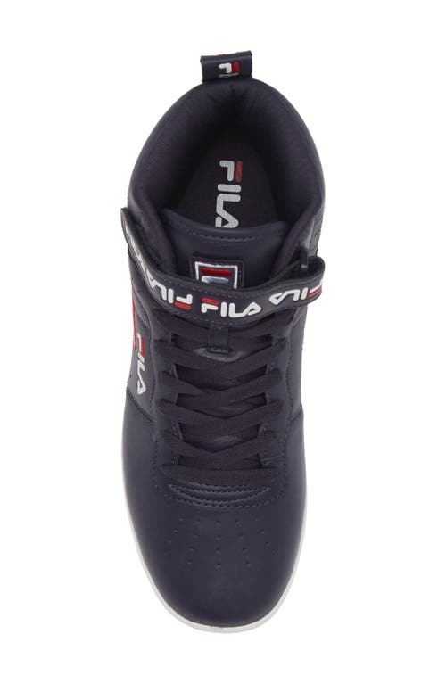 Shop Fila Vulc 13 High Top Sneaker In Navy/red/white
