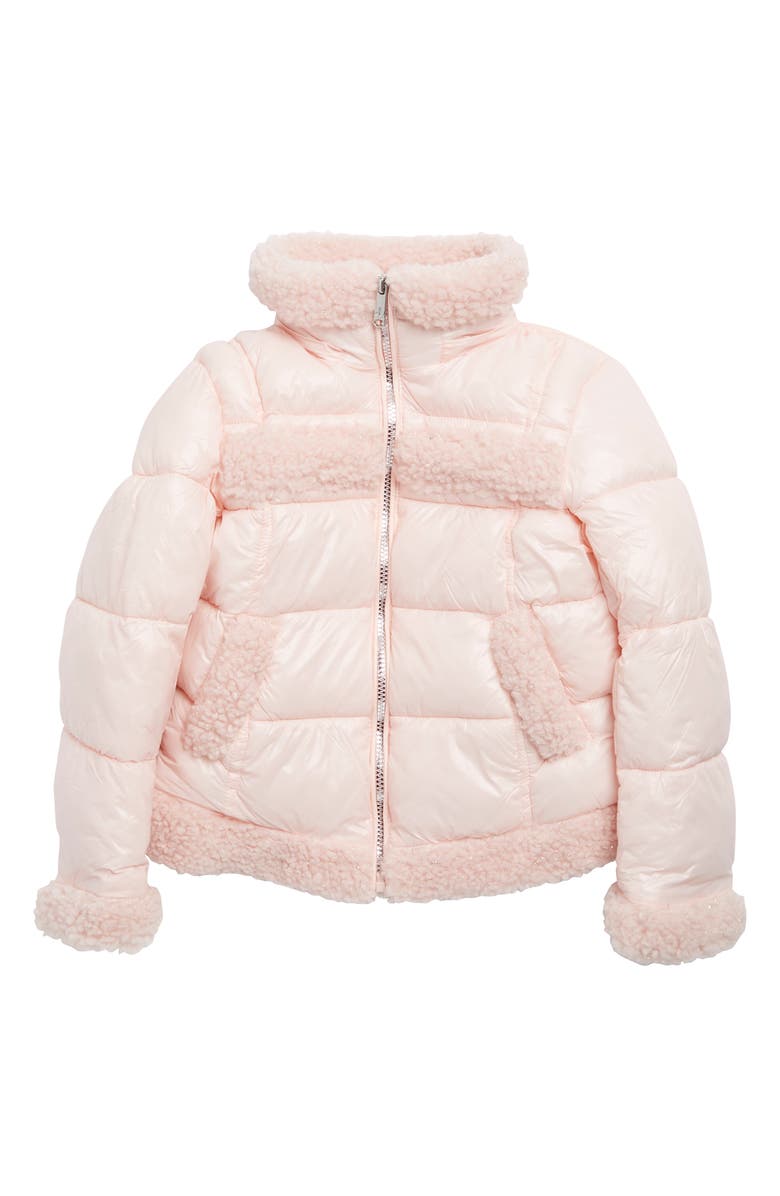 Sam Edelman Kids' Puffer Jacket with High Pile Fleece Trim | Nordstromrack