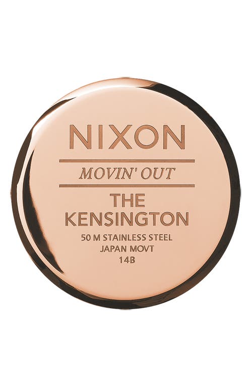 Shop Nixon The Kensington Bracelet Watch, 37mm In Rose Gold/olive Sunray