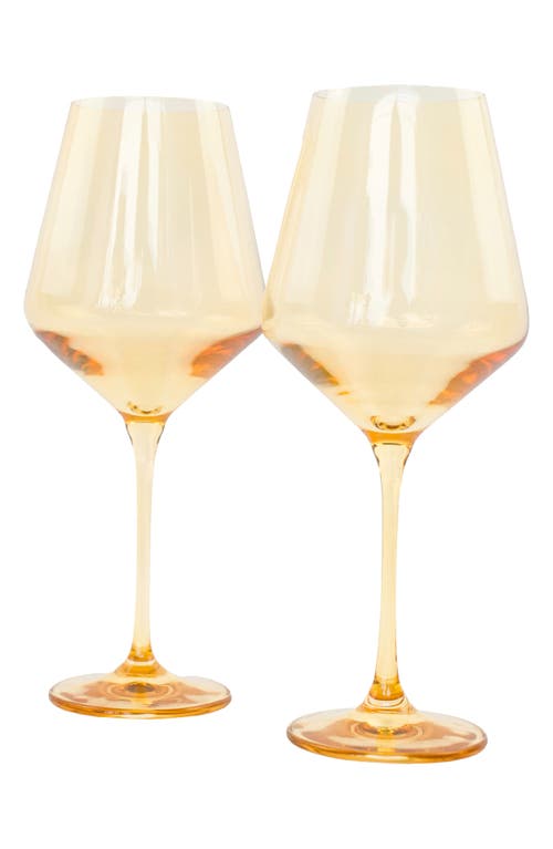 Estelle Colored Glass Set of Stem Wineglasses in Yellow at Nordstrom