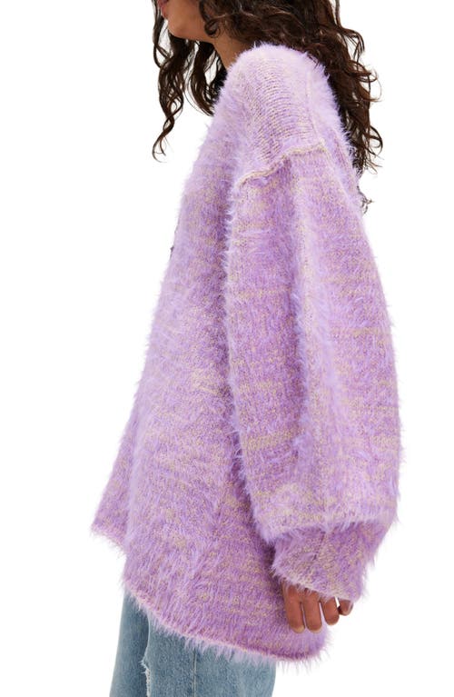 Shop Free People Sparrow Fuzzy Sweater In Lavender Latte Combo