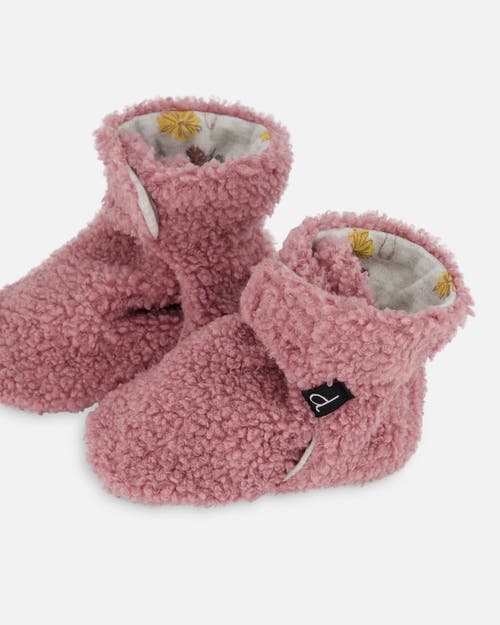 Shop Deux Par Deux Baby Girl's Soft Fleece Slippers Woodrose