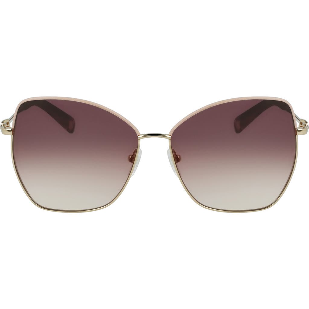 Longchamp Amazone 60mm Gradient Butterfly Sunglasses In Gray