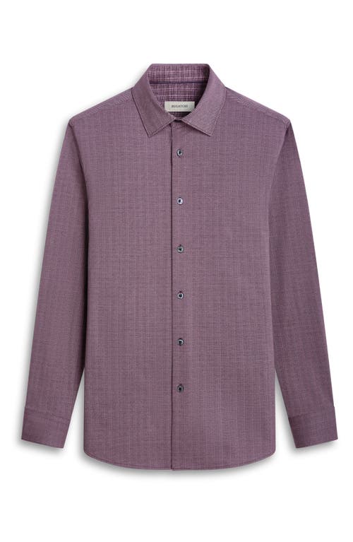 Shop Bugatchi Jimmy Ooohcotton® Herringbone Button-up Shirt In Cabernet