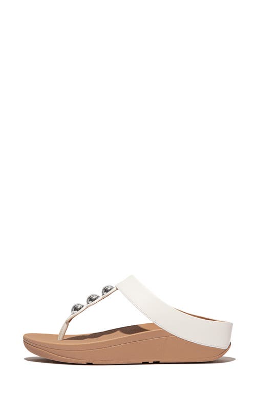 Shop Fitflop Fino Platform Wedge Flip Flop In Urban White