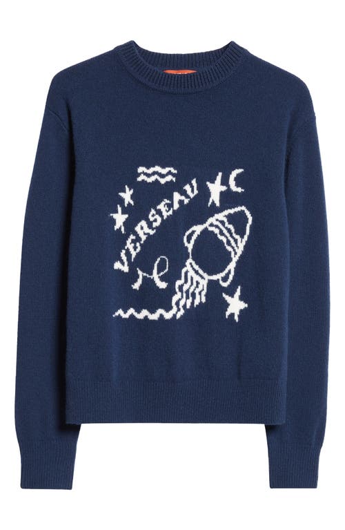 Altuzarra Zodiac Intarsia Virgin Wool Crewneck Sweater In Navy Aquarius