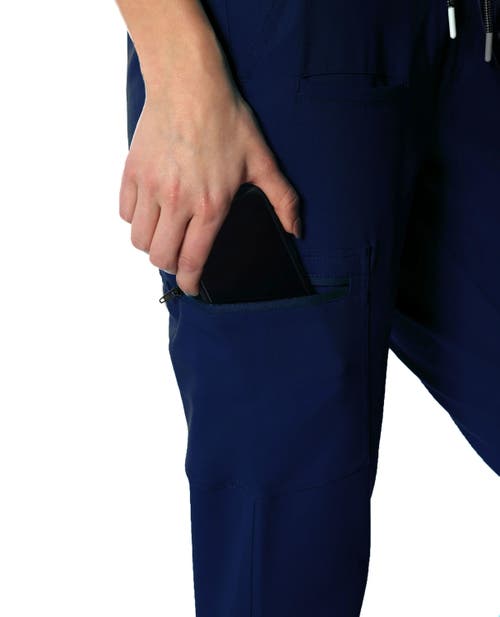 Shop Members Only Reus Open Bottom Scrub Pants For Tall Women In Navy