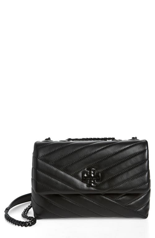 Shop Tory Burch Kira Chevron Small Convertible Shoulder Bag In Black/silver