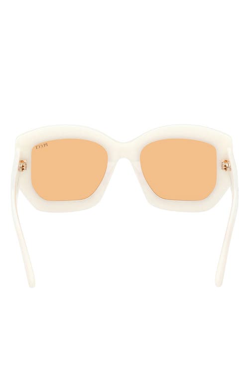Pucci Women's White & Amber Brown Geometric Sunglasses In Ivory/gold/orange Lenses